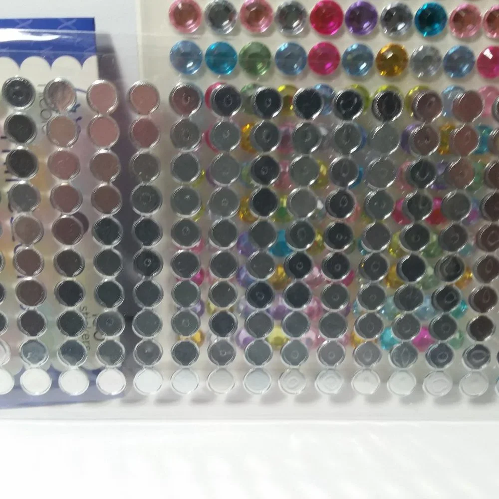 Rhinestone Stickers 8mm 2 Sheets Multi Colored